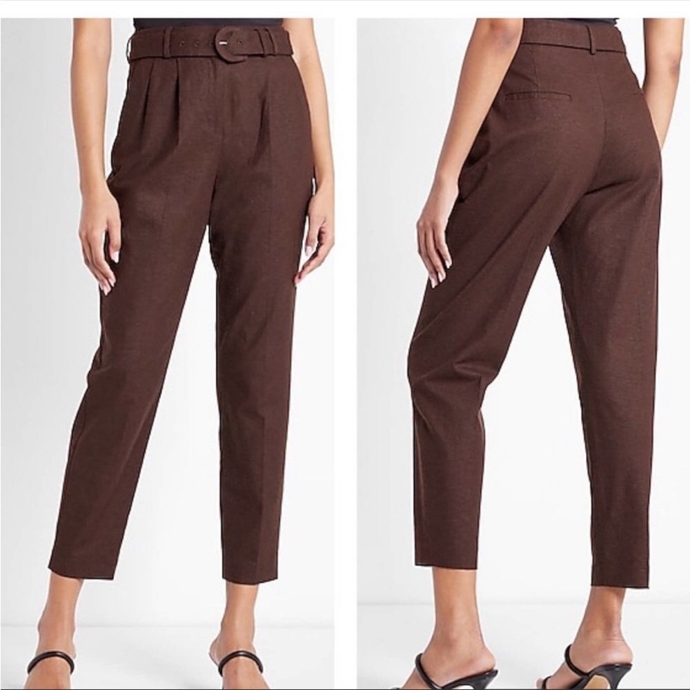 Dark Brown Linen Express Pants